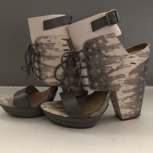 BCBG Runway Snakeskin lace up heels - Picture 4 of 8